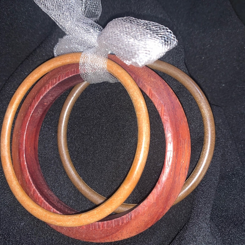 NWOT. Set of 3 Wooden Bangles.